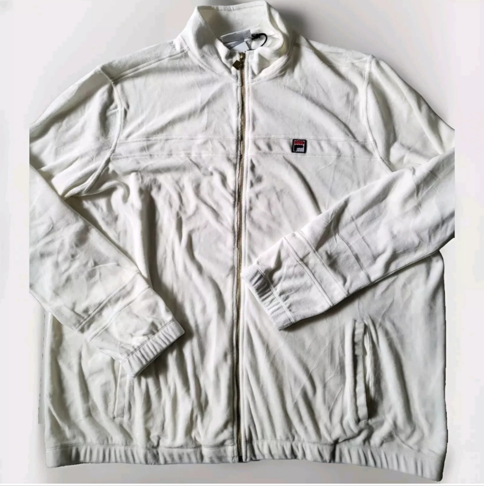 FILA mens velour track jacket size 2XL 4XL Gardenia color - Picture 2 of 7